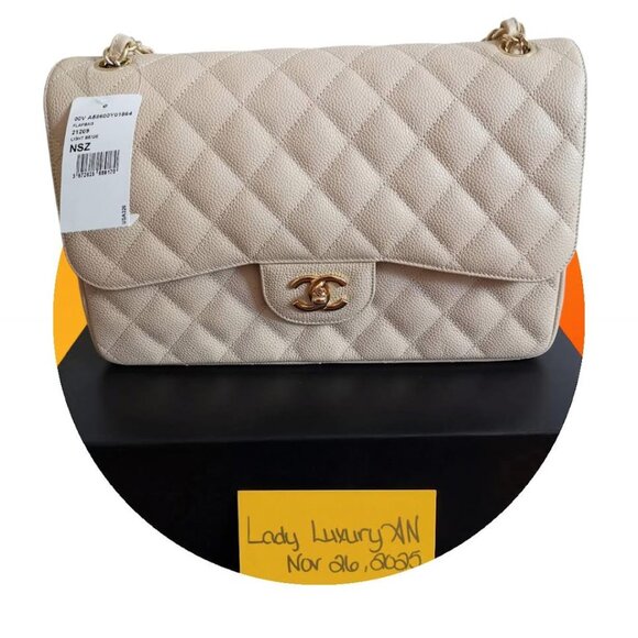 CHANEL Jumbo Beige Classic Flap GHW - Picture 1 of 1